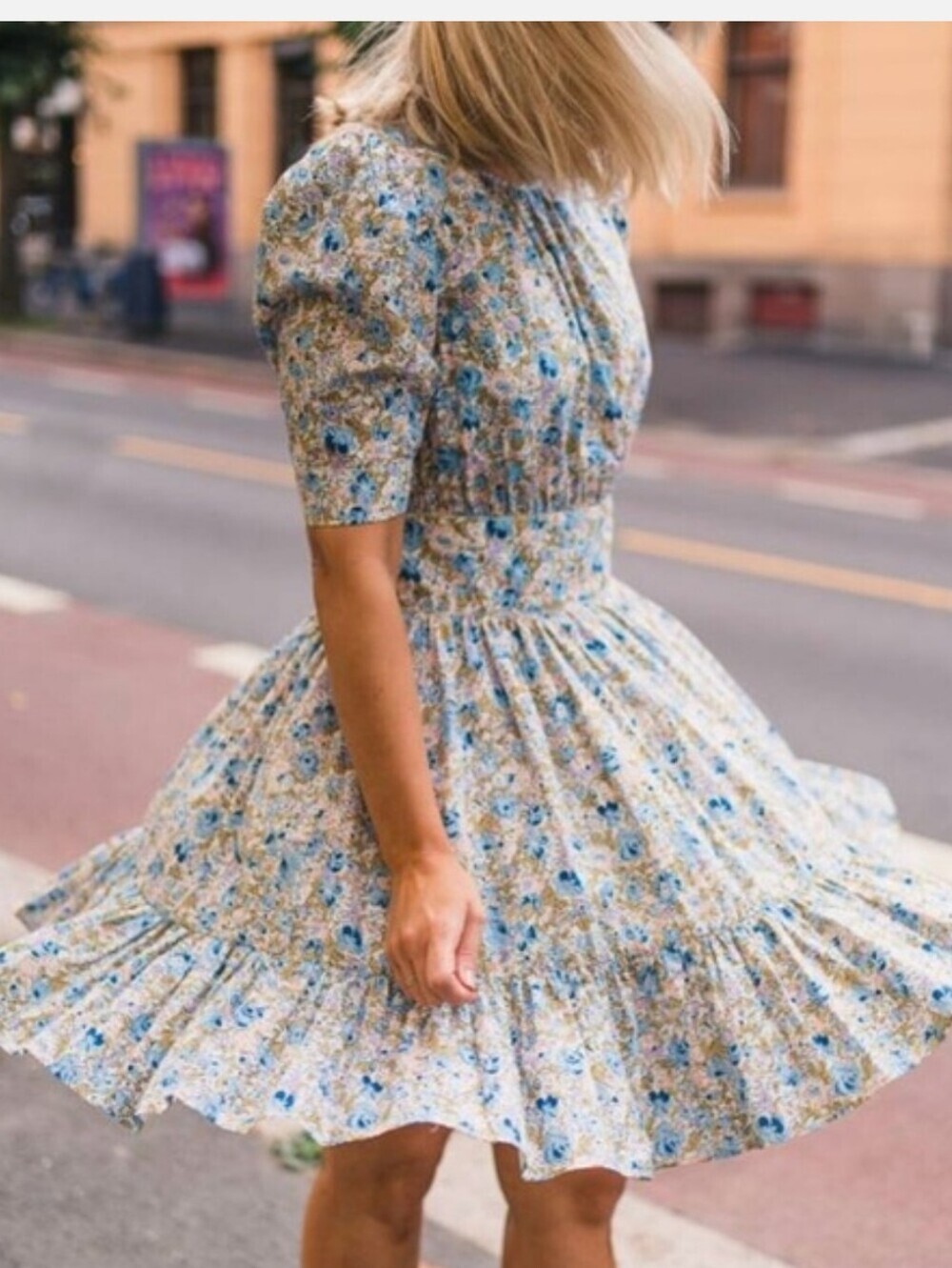 By TiMo Floral Blossom Cotton Poplin Shift Mini Dress Size Small